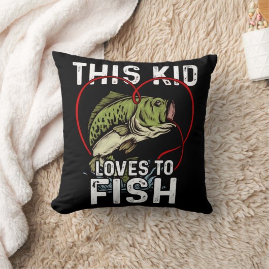 この子は魚釣りが大好き、魚釣りの漁師 クッション (ブランケット)