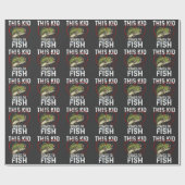 この子は魚釣りが大好き、魚釣りの漁師 ラッピングペーパー (フラット)