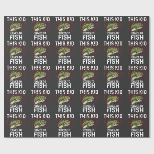 この子は魚釣りが大好き、魚釣りの漁師 ラッピングペーパー (フラット)