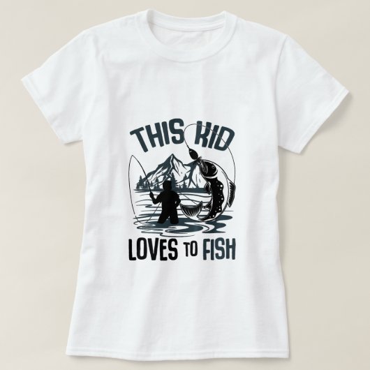 この子は魚魚釣り好き Tシャツ (デザイン正面)