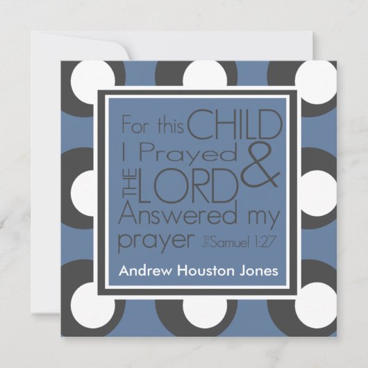 この子供のために私は誕生の発表を祈りました 案内状 (正面)