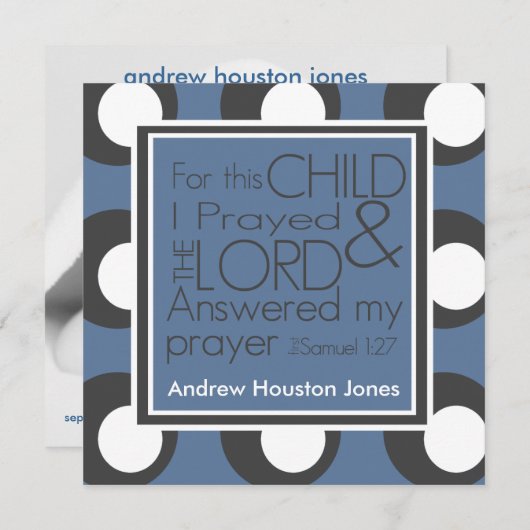 この子供のために私は誕生の発表を祈りました 案内状 (正面/裏面)