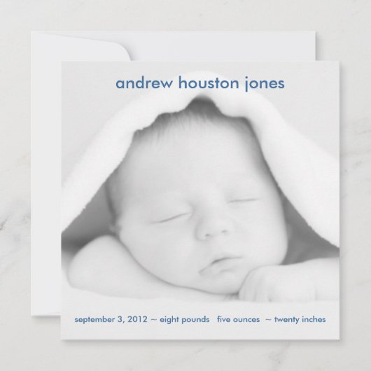 この子供のために私は誕生の発表を祈りました 案内状 (裏面)