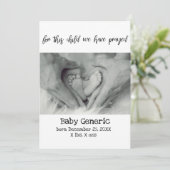 この子供のために私達は誕生の発表を祈りました 案内状 (スタンド正面)