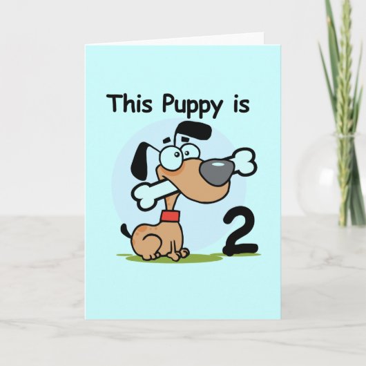 この子犬の誕生日Tシャツとギフト カード (正面)