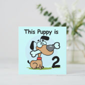 この子犬の誕生日Tシャツとギフト カード (スタンド正面)