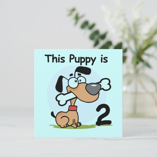 この子犬の誕生日Tシャツとギフト カード (スタンド正面)