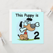 この子犬の誕生日Tシャツとギフト カード (正面/裏面インサイチュ)