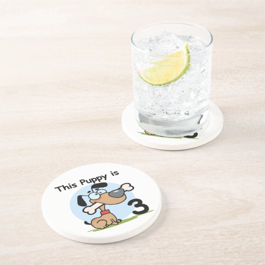 この子犬の誕生日Tシャツとギフト コースター (側面)