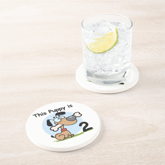 この子犬の誕生日Tシャツとギフト コースター (側面)