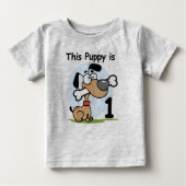 この子犬の誕生日Tシャツとギフト ベビーTシャツ (正面)