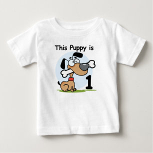 この子犬の誕生日Tシャツとギフト ベビーTシャツ