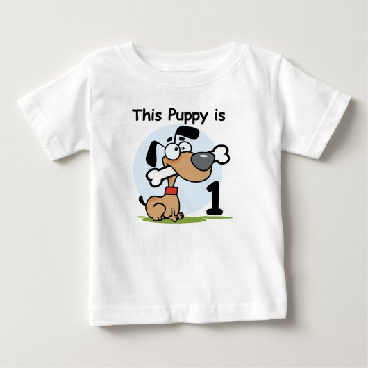 この子犬の誕生日Tシャツとギフト ベビーTシャツ (正面)