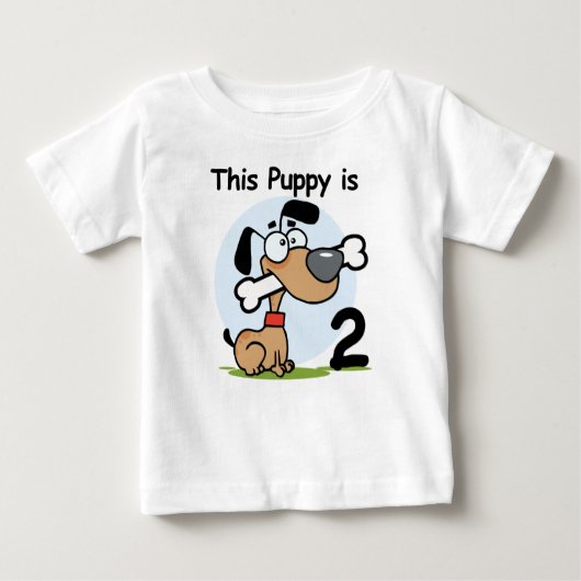この子犬の誕生日Tシャツとギフト ベビーTシャツ (正面)