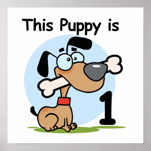 この子犬の誕生日Tシャツとギフト ポスター (正面)