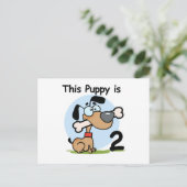 この子犬の誕生日Tシャツとギフト ポストカード (スタンド正面)