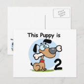 この子犬の誕生日Tシャツとギフト ポストカード (正面/裏面)