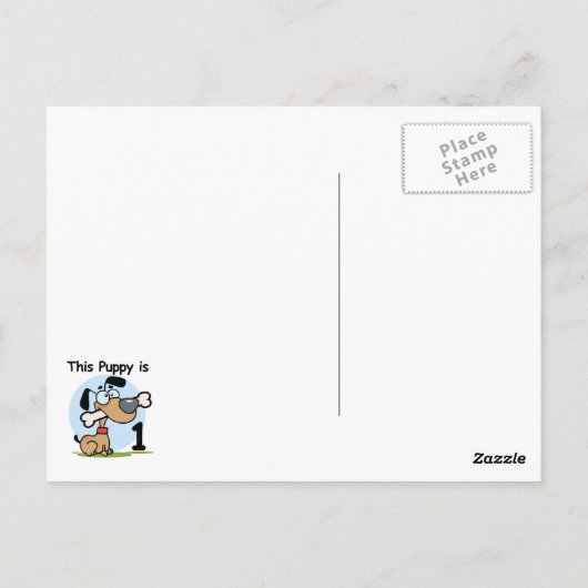 この子犬の誕生日Tシャツとギフト ポストカード (裏面)