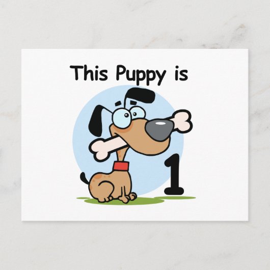この子犬の誕生日Tシャツとギフト ポストカード (正面)