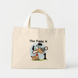 この子犬の誕生日Tシャツとギフト ミニトートバッグ