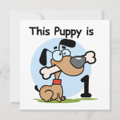 この子犬の誕生日Tシャツとギフト 招待状 (正面)