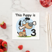 この子犬は3誕生日紙ナプキン スタンダードカクテルナプキン (インサイチュ)