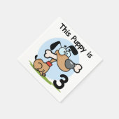この子犬は3誕生日紙ナプキン スタンダードカクテルナプキン (角)