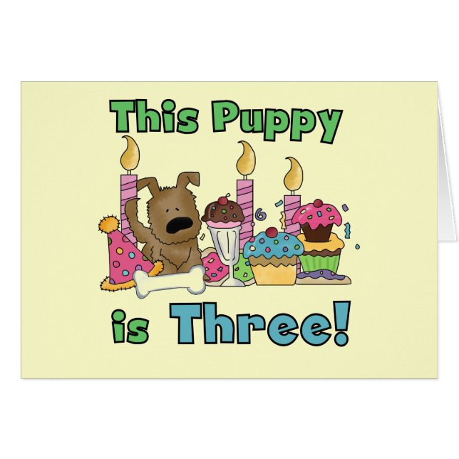 この子犬はTシャツを三つ、プレゼント (正面横)