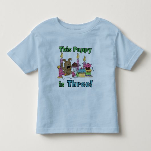 この子犬はTシャツを三つ、プレゼント トドラーTシャツ (正面)