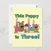 この子犬はTシャツを三つ、プレゼント ポストカード (正面/裏面)