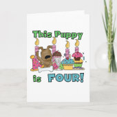 この子犬はTシャツ4枚とプレゼント カード (正面)