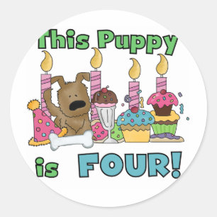 この子犬はTシャツ4枚とプレゼント ラウンドシール