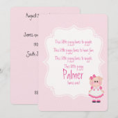 「この子豚」ファーストバースデー招待状 招待状 (正面/裏面)