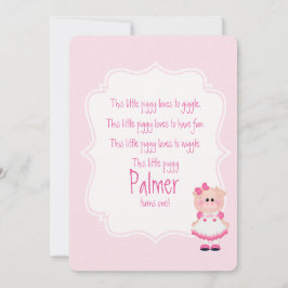 「この子豚」ファーストバースデー招待状 招待状