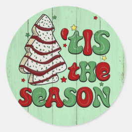 この季節かわいいクリスマスツリーのシール ラウンドシール