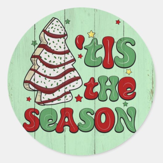 この季節かわいいクリスマスツリーのシール ラウンドシール (正面)
