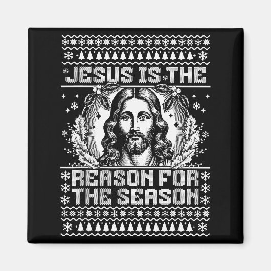 この季節があるのはイエス様のため - 醜いクリスマス マグネット (正面)