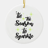 この季節に輝くワードアート追加文字 セラミックオーナメント (正面)