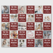 この季節のおもしろいフォトグリッドのクリスマスプレゼント ラッピングペーパー (フラット)