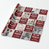 この季節のおもしろいフォトグリッドのクリスマスプレゼント ラッピングペーパー (アンロールド)