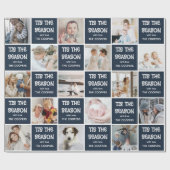 この季節のおもしろいフォトグリッドのクリスマスプレゼント ラッピングペーパー (フラット)