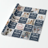 この季節のおもしろいフォトグリッドのクリスマスプレゼント ラッピングペーパー (アンロールド)