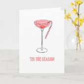 「この季節のお菓子ケーンカクテルクリスマスカード カード (黄色い花)