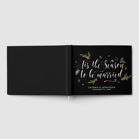この季節のクリスマスの休日の結婚式のゲストブック ゲストブック (全面)