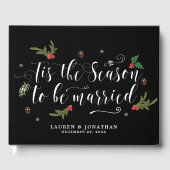 この季節のクリスマスの休日の結婚式のゲストブック ゲストブック (正面)