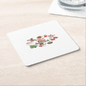 この季節のクリスマスアクリルのブロック スクエアペーパーコースター (アングル)