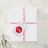 この季節のクリスマスギフトにぴったりな大胆な赤い飾り玉 ギフトタグ (より糸付き)