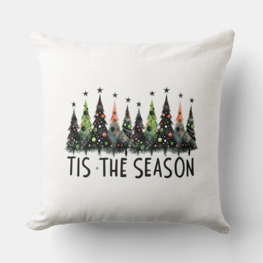 「この季節のクリスマスツリー雪の薄片サンタ クッション (正面)