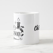 この季節のクリスマスパーソナライズされたマグカップ ジャンボコーヒーマグカップ (正面)