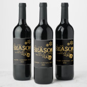 この季節のクリスマスワインまたはきらめくワインラ ワインラベル (ボトル)